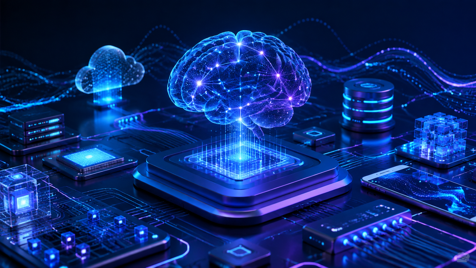 Abstract Computing & AI artwork for DevOps Engineering