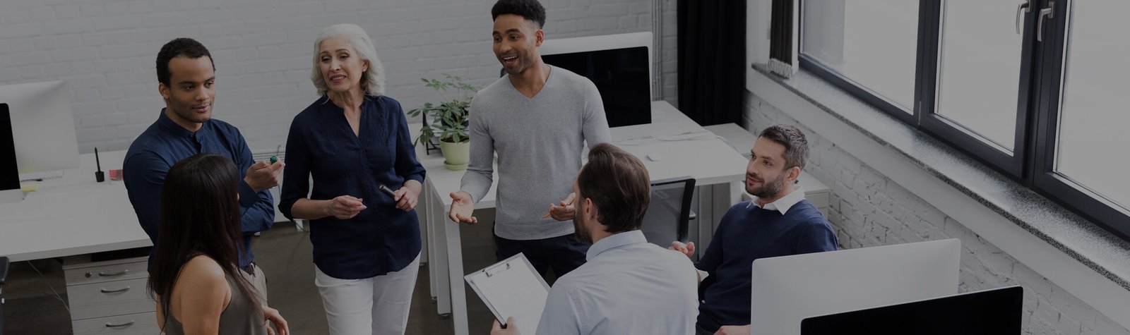 Professionals collaborating in a training workshop